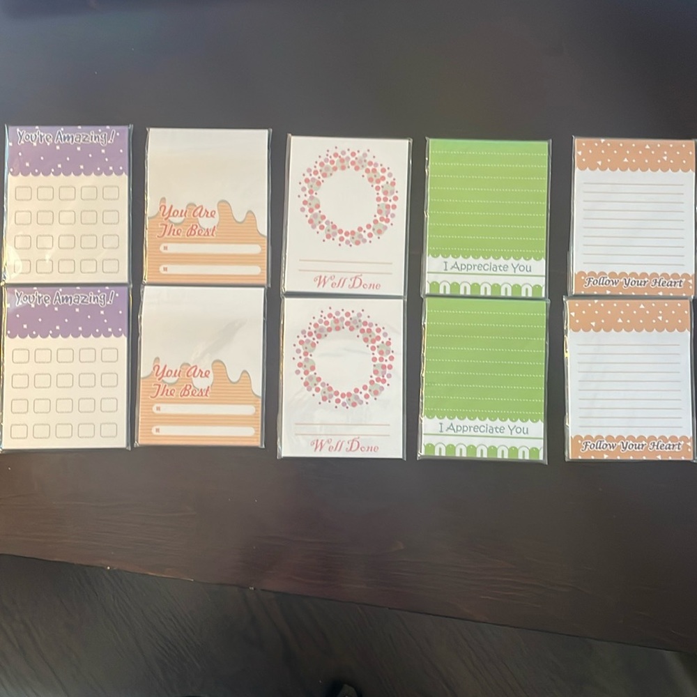 NEW plastic-wrapped set of 10 4”x 3” appreciation sticky notes